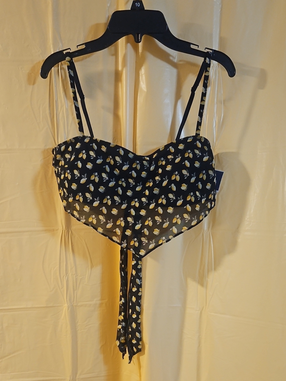 GILLY HICKS LEMON TIE BACK TOP: BLACK: NEW WITH TAG: SIZE M